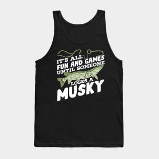 Funny Musky Fishing Angling Fisherman Gift Tank Top